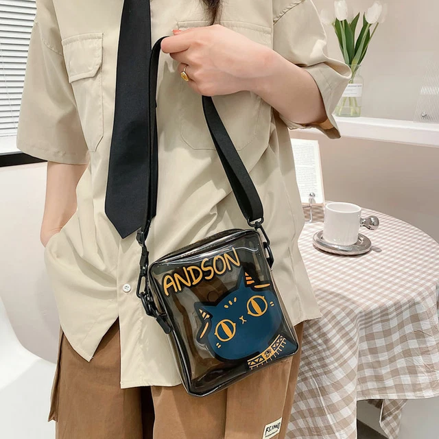 Lady Girl Woman Andson Cat Cute Transparent Purse Shoulder Messenger Hand Bag 7