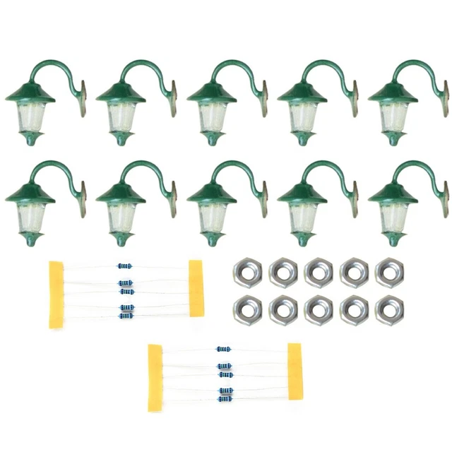 PACK DE 10 Lampadaires Micro Paysage DEL Pour Aménagement Ferroviaire Et Bâtim EUR 7,10