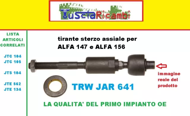 Trw Jar641 Tirante Assiale Snodo Sterzo Alfa 147 156 Originale Trw Oe 9947923