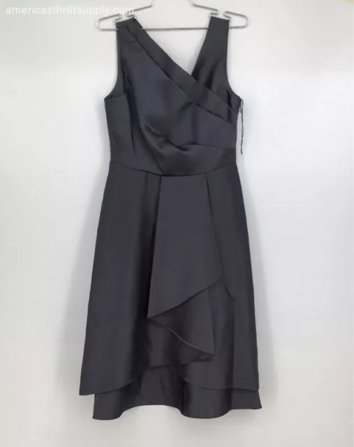 NWT Adrianna Papell Women's Gunmetal Mikado Sleeveless Fit & Flare Dress- Size 8