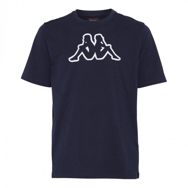 T SHIRT UOMO KAPPA Logo Cromen 303HZ70 821 blu logo bianco maglia