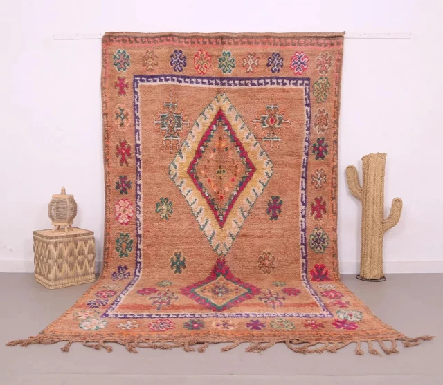 Vintage Moroccan 6.5x11 FT Unique Wool Handmade Boho Artistic