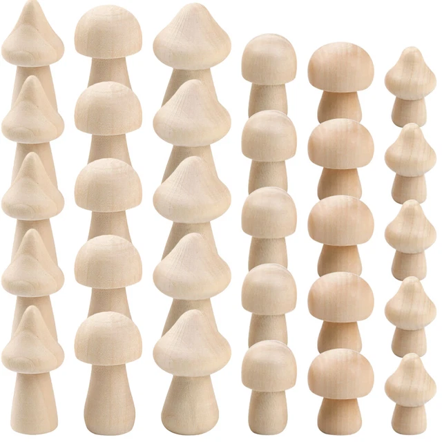 60 Pcs Landhaus-Kernraumdekor Mini-Holzpilze Spielzeug Für Kinder Schmücken
