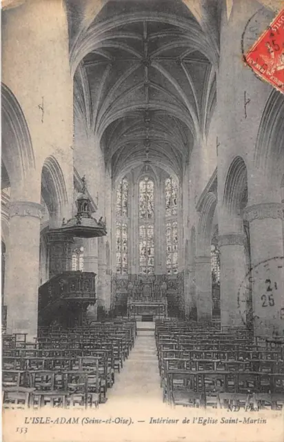 Cpa 95 L´isle Adam Interieur De L'eglise St Martin