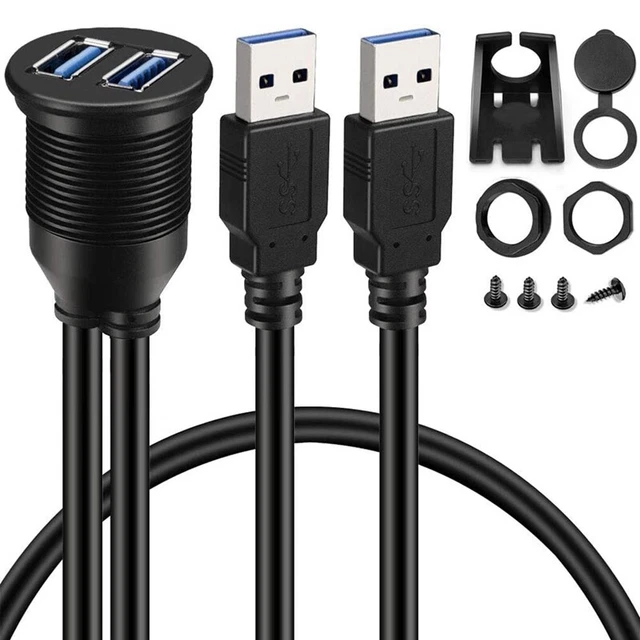 2 Ports Dual USB 3.0 AUX Unterputz Auto Halterung VerläNgerungs Kabel für A P6X8