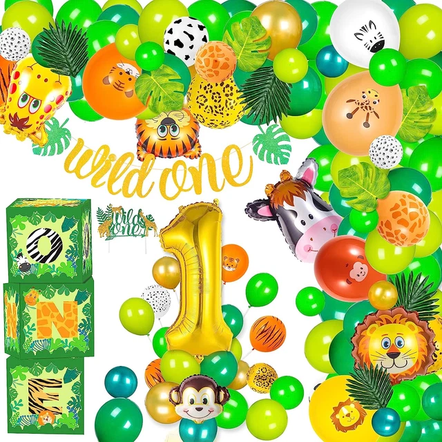 JUNGLE SAFARI THEME Balloon Garland Arch Kit Party Decorations Wild One