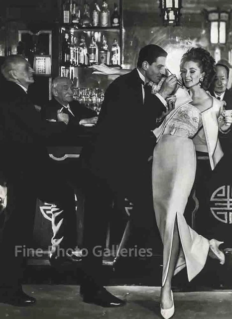 1959 Vintage RICHARD AVEDON Paris Female Evening Fashion Large Duotone Photo Art