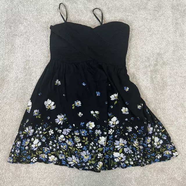 KIMCHI BLUE Urban Outfitters Black Strapless Floral Dress Size Medium