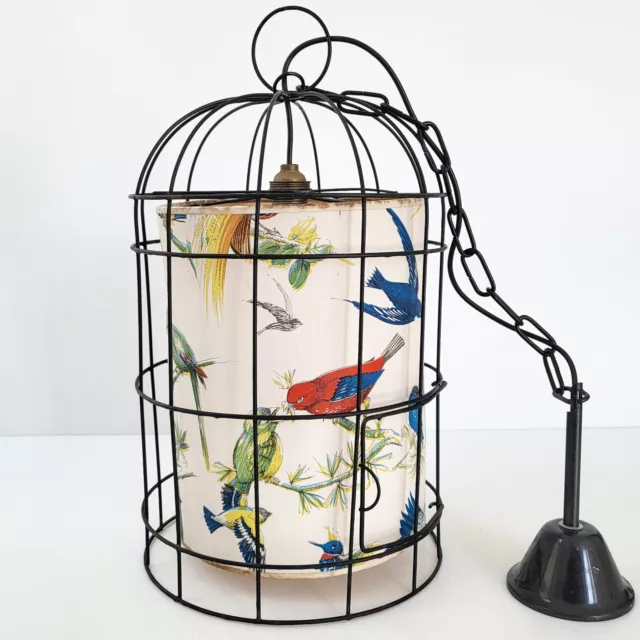 Lustre Suspension Vintage Cage A Oiseaux 1950 En Acier 50S 1950S Rockabilly