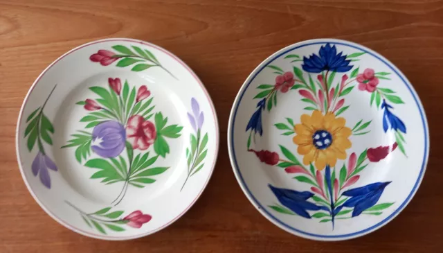 Assiettes Anciennes Digoin Sarreguemines Decor De Fleurs