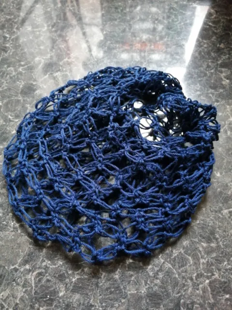 Vintage 1940s Style Blue Cotton Crochet Hair net/Accessory