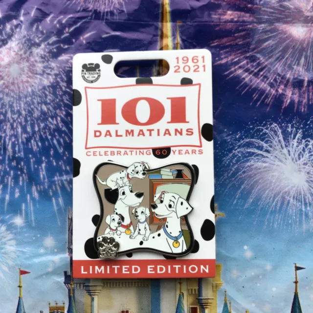 Disney Parks Pin 101 Dalmatians LE 60th Anniversary - Pongo, Perdita, & Puppies