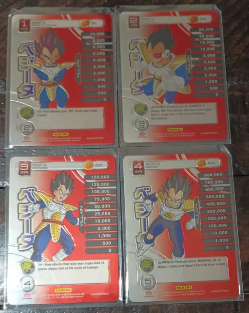 Vegeta Parallel Dragonball Z TCG #S1-S4 NM Collectable Cards (Lot of 4) Panini