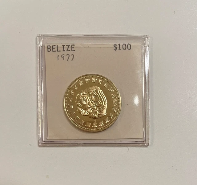 1977 Belize PR Gold $100 Coin