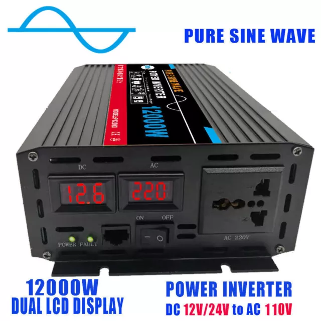 Pure Sine Wave Power Inverter DC 12V 24V 48V To AC 220V 110V Voltage Converter