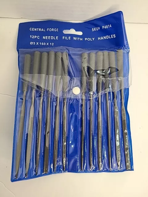 12 Piece Precision Needle Mini Smal File Set Assorted Shaped Poly Handles