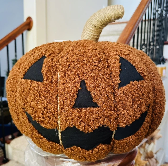 POTTERY BARN LIGHT Up JackO’Lantern Pumpkin Pillow Halloween NWT £144.66 PicClick UK