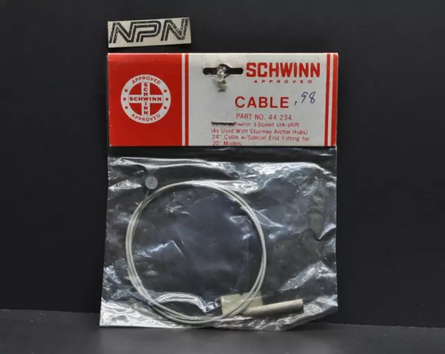 Schwinn Stingray Sturmey Archer 3 Speed Bicycle Stick Shift Cable 44-234 Vtg NOS