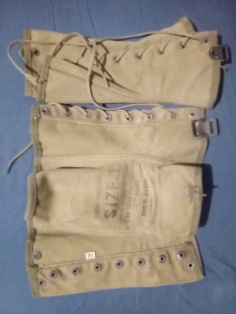 Une paire de guêtres U.S. en toile de la seconde guerre mondiale