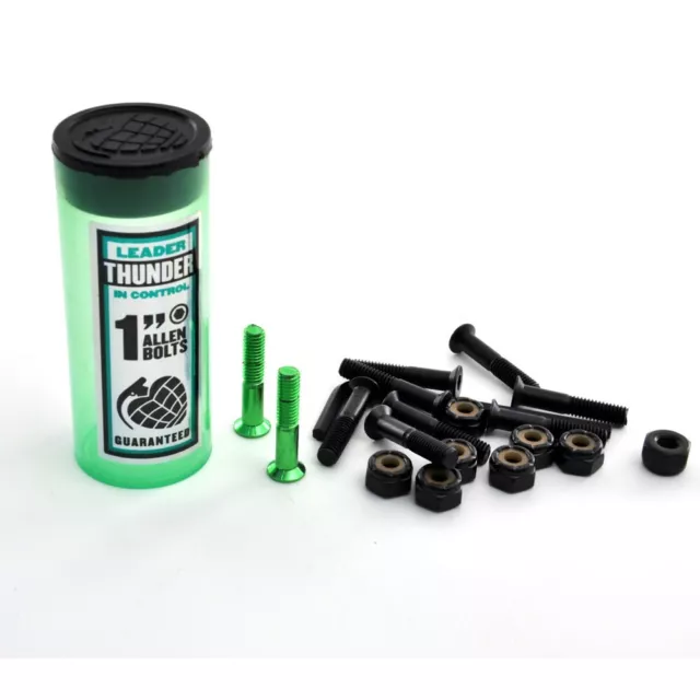 Thunder Bolts 1" Inch GREEN/BLACK Allen Key Skateboard Trucks Hardware