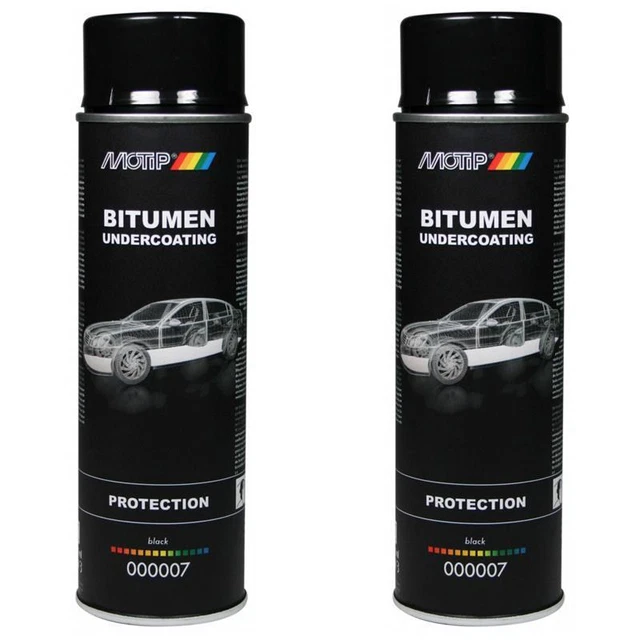 2 x Motip UBS Unterbodenschutz-Spray Bitumen schwarz 500 ml 000007 Rostschutz