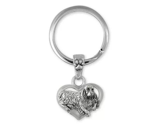 Springer Spaniel Key Ring Jewelry Sterling Silver Handmade Dog Key Ring SS2-K