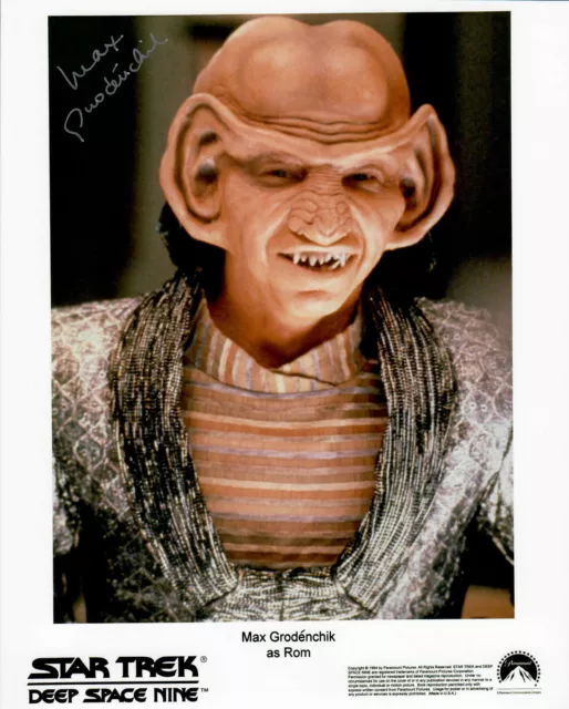 Autografo originale Max Grodenchik come Rom da Star Trek, foto reale 20x25cm