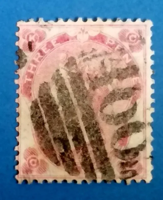 Stamp GB 1862 QV 3d SG76 Wmk emblems high cat value (KC-CK)