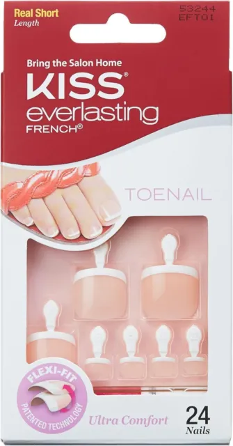 Kiss Everlasting French Toenail Kit - Limitless 24 Count (Pack of 1)