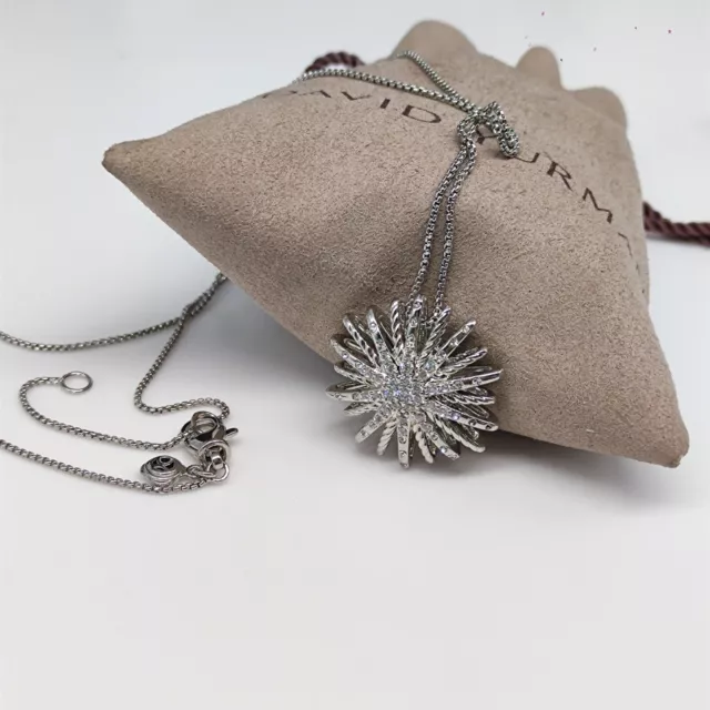 Sparkling & White Diamond & Snowflake Pendant Necklace