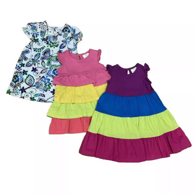 Hanna Andersson Toddler Girl Dress Lot Size 3T Tiered Spring Summer Multi