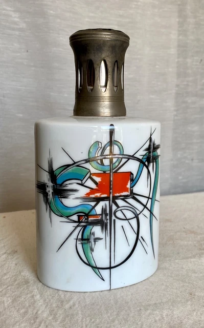 Lampe Berger En Porcelaine De Limoges - Modèle 'CO Printanier' Par Giraud - Occasion Fonctionnelle