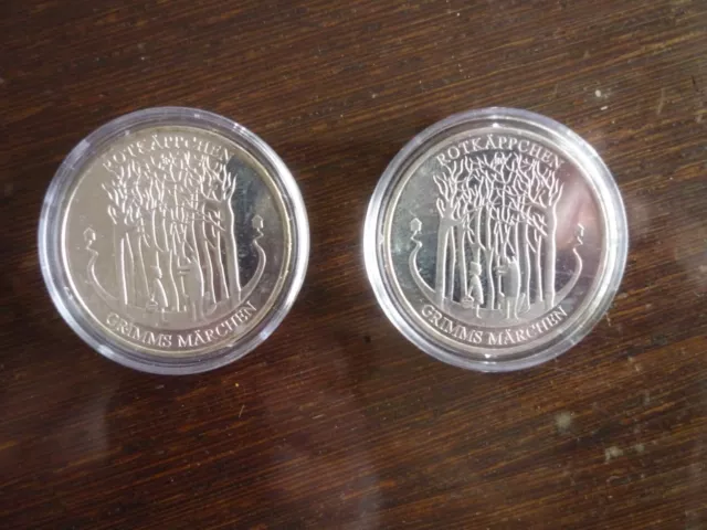 2 Münzen  925er Silber 20 / 40 EURO Rotkäppchen Grimms Märchen Deutschland 2016