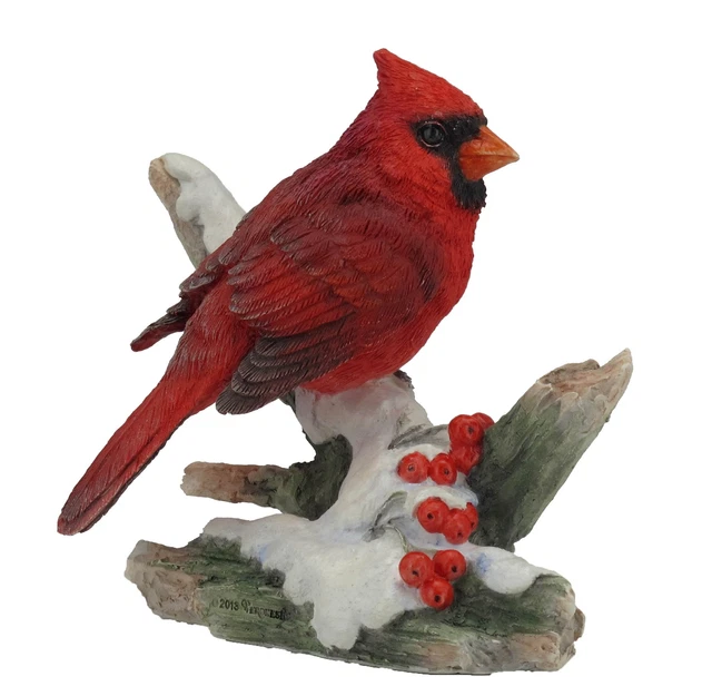 4.25 Inch Cardinal Bird on Snowy Branch Decorative Figurine
