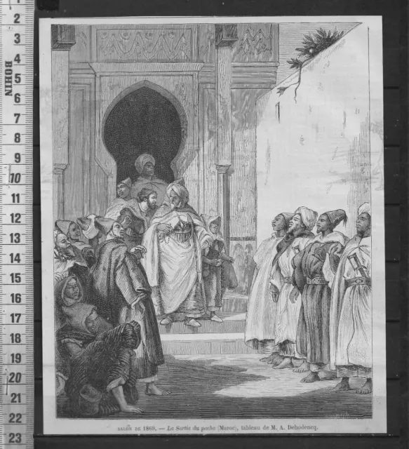 G406 / Gravure 1888 /  La Sortie Du Pacha - Maroc