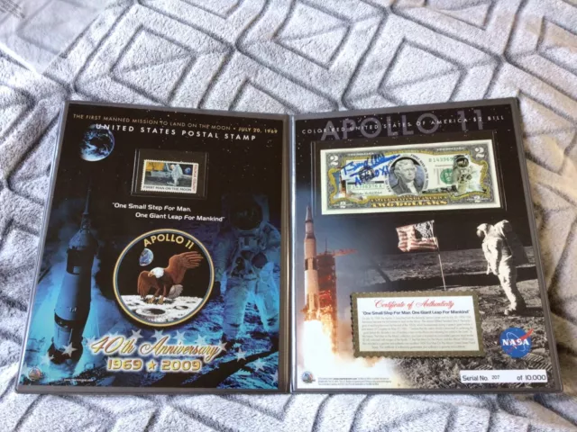 Buzz Aldrin Apollo 11 hand signed dollar bill commemorative set lifetime COA