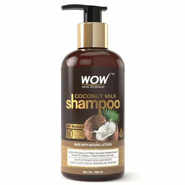 WOW Skin Science Champú para el cabello con leche de coco Beneficios para...