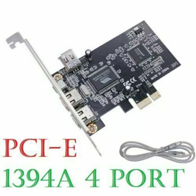 4 Port (3+1) PCI-E 1X IEEE 1394A Firewire Card Adapter w/6 Pin To 4 Pin Cable