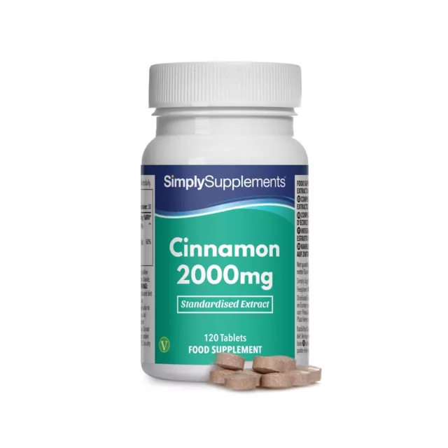 Canela 2000mg con Cromo añadido - 120 Comprimidos - Suplemento de calidad