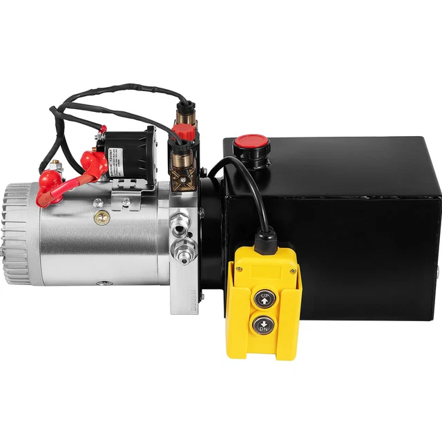 Pompe Hydraulique Double Effet 12V - Réservoir 8L - Pour Camion Benne/équipement