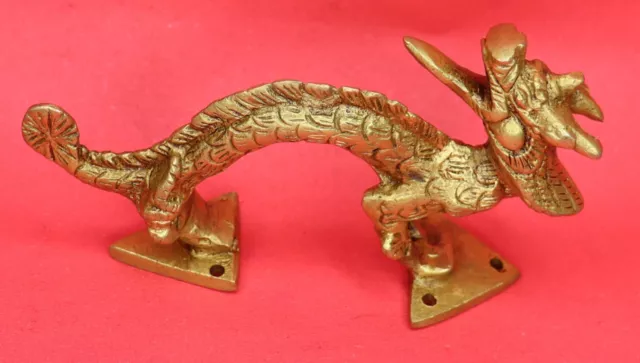 Dragon Shape Victorian Antique Style Handmade Solid Brass Door Pull Handle Knob