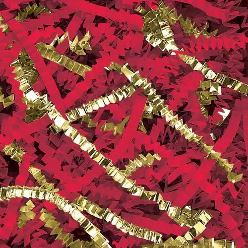 Crinkle Paper Blend, Gold/Red Metallic, 10 Lbs./Case