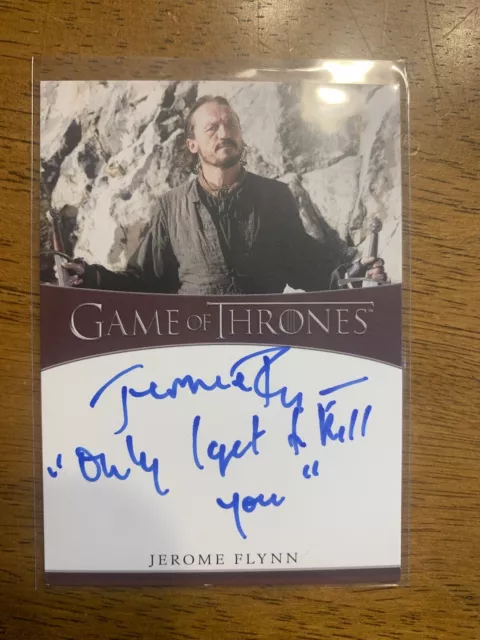 Game Of Thrones Jerome Flynn Auto Signed Inscription Rittenhouse Bronn