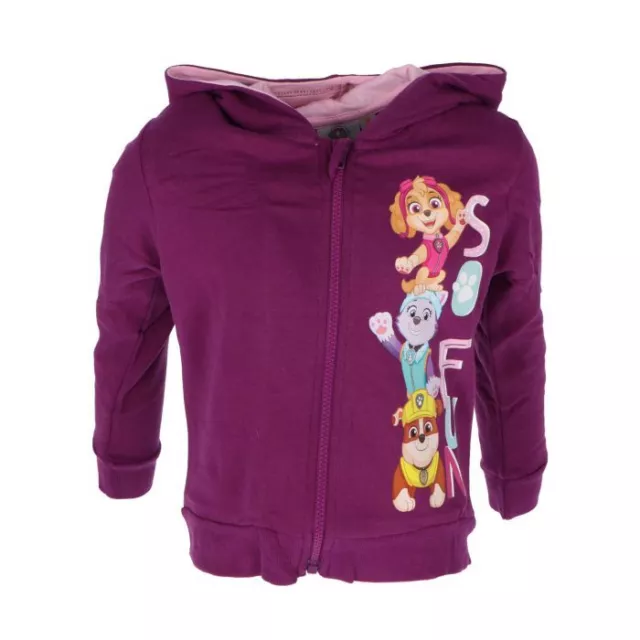 Felpa ragazza PAW Patrol Skye Everest giacca rosa viola 100% cotone IMBALLO ORIGINALE