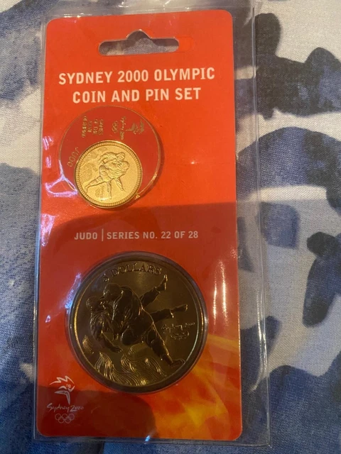 2000 SYDNEY 2000 Olympics $5 Coin and Pin Set #22 0f 28 JUDO