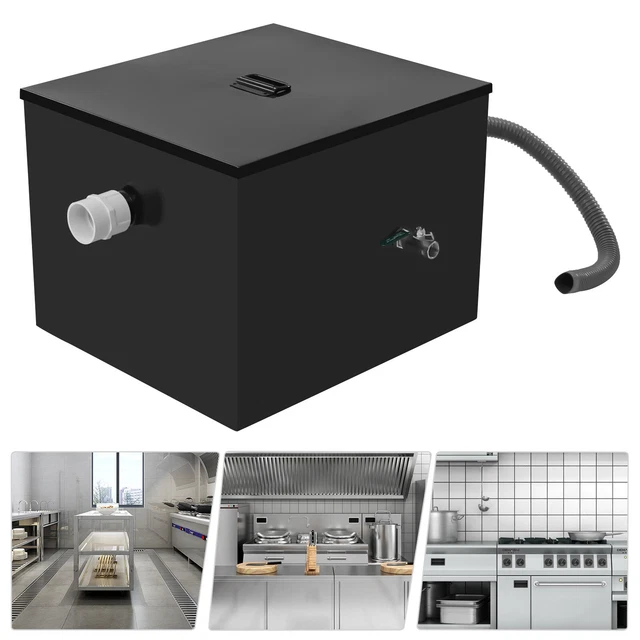 8LB 2.7 GPM Commercial Kitchen Grease Trap Stainless Steel Grease Interceptor