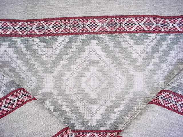 17-1/2Y Valdese Weavers Crimson Rust Gray Southwest Ikat Upholstery Fabric