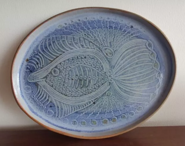 Vintage Australian Pottery Signed Fish Platter