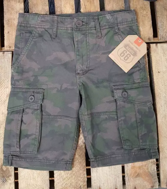 KIDS TEENAGER JUNIOR BOYS CAMOUFLAGE COLOUR SHORTS by Route 66 (K-19)