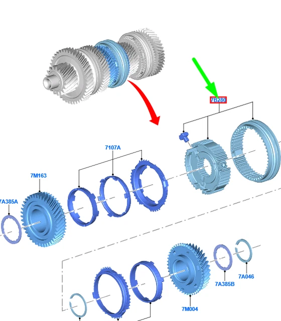 FORD FIESTA MK7 Transmission Shaft Synchronizer Assy 2526903 NEW